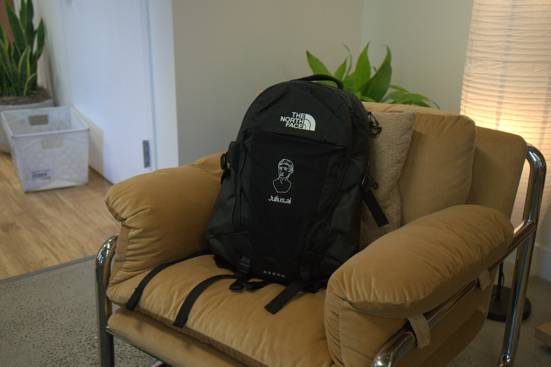 clean north face backpack Black Northface Backpack – Julius AI Merch Store